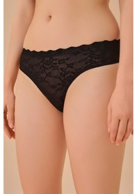 Resim Suwen Invisible Soft Dantelli Slip Külot Sw5987012 Siyah 