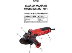 Resim Rodex RDX1040 Avuç Taşlama Makinesi 115/125MM 