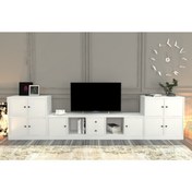 Resim Nettrends Dolapli Çekmeceli Tv Ünitesi Beyaz 290 Cm Tvt-1186-ç 