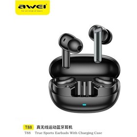 Resim T88 Siyah Aweı T88 Anc Kablosuz Kulaklık Bluetooth 5.3 Tws 4 Mikrofonlu Gürültü Önleyici Kulaklık Enc Kulak İçi Handfree Kulaklıklar 