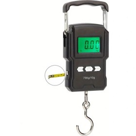 Resim Willowhaven 75kg 165lb Dijital Balık Baskülü 99cm Cetvel Valiz Kanca Postal Tartı 