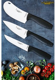 Resim Eco Serisi Mutfak Bıçak Seti Et Ekmek Sebze Pizza Salata Börek Şef Bıçağı 3 Lü Set Hds-02 Siyah 