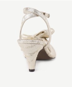 Resim Yargıcı Pilise Kumaşlı Topuklu Sandalet Altın 