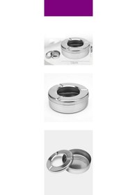 Resim Hsnet Kapaklı Paslanmaz Yuvarlak Küllük - Kapaklı 304 Çelik Kül Tablası - Kaf - Net3060-8130 