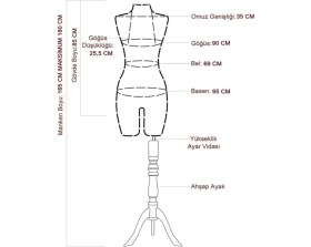 Resim Manken İstanbul Ahşap Kollu Pantalon Giyebilen Terzi Mankeni 