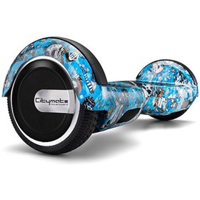 Resim Citymate Elektrikli Kaykay 6.5" Mavi Kurukafa Grafity Desenli Akıllı Hoverboard 