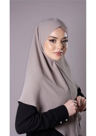 Resim Hürrem Bone Taş Pratik Hazır Geçmeli Tesettür Eşarp Aerobin Kumaş Çapraz Hijab 2307 46 
