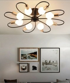 Resim Riolight Siyah Sekizli Plofonyer Avize 