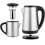 Resim Genel Markalar CRW-2201 1800W 1.8 - 0.8 Litre Çelik Hazneli Çaycı Mutfak Kettle Demlikli Ve Süzgeçli Inox 