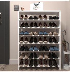 Resim Kenzlife Ayakkabılık Mısri Mat Beyaz Suntalam 110 080 20 Yimisekiz Çift Ayakkabı Kapasitesi Arkalıksız Beyaz 