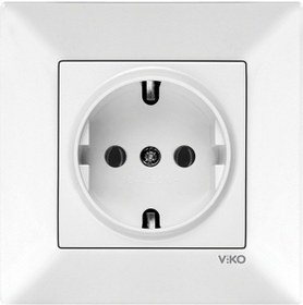 Resim Viko Meridian Topraklı Priz Çerçeveli 