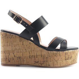 Resim Nine West MONSA 5FX Siyah Kadın Dolgu Topuk Sandalet 