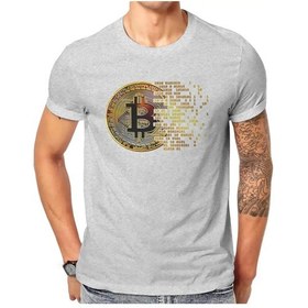 Resim Snapbuy Bitcoin Kripto Para Erkek Tshirt Pamuk Bisiklet Yaka T Gömlekgri Gri 