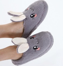 Resim Beyond Kadın Gri Rabbit Yumuşak Tüylü Gondol Ev Terliği 3cm BYNDFKB01 - GRİ / 