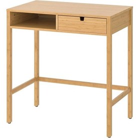 Resim Bambu Makyaj Masası, Meridyendukkan 76x47 Cm Çekmeceli Tuvalet Masası 