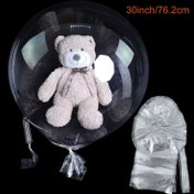 Resim 5 Adet 76.2cm Dev Şeffaf BoBo Balonlar, Geniş Ağızlı Önceden Gerilmiş, Alüminyum Film, Elektrik Gerektirmez, Sevgililer Günü, Düğünler, Nişanlar, Mardi Gras ve Yaz Partileri İçin İdeal 