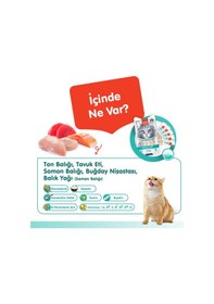 Resim Tüy Dökülmesi Önleyici Kedi Ödül Maması Ton & Somon Balık Yağlı Kedi Ödül Kreması 5x14gr 