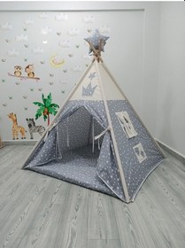 Resim Kızılderili Oyun Çadırı Yıldız Rüyası Gri 