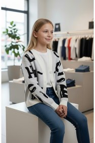 Resim Minimoda Kids Kız Çocuk Harf Desenli Triko Hırka 