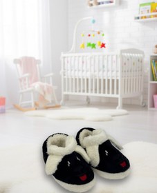 Resim Butik Siyah İçi Polarlı Köpek Figürlü Çocuk/Bebek Pandufu 
