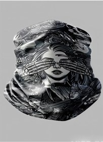 Resim NIFF - Kuru Kafa Tasarımlı Motorcu Buff Maske Outdoor Boyunluk Unisex Bandana 