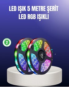 Resim Enerji Tasarruflu Rgb Şerit Led 5 Metre Renkli 