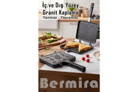 Resim Allians Granite Tost Makinesi, Ocak Üstü Lüks Grıll, Iç ve Dış Dayanıklı 
