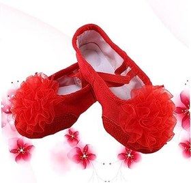 Resim Holibanna 1 Çift Bale Kadınlar Için Kanvas Daireler Kadın Düz Ayakkabı Bayanlar Daireler Zapatilla De Mujer Çocuk Ayakkabıları Çocuk Terlikleri Yumuşak Kırmızı Kız Çocuk Dans Ayakkabıları 