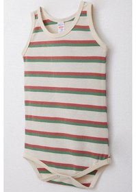 Resim Breeze Erkek Bebek Çıtçıtlı Atlet Zıbın Body Renkli Çizgili 9 Ay-3 Yaş, Krem Krem 
