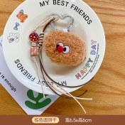 Resim Silver1 Peluş Bebek Aşk Düğmesi Çanta Kolye Sevimli Biblolar Bebek Çekicilik Küçük Kolye Anahtarlık (Yurt Dışından) 