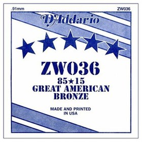 Resim D'Addario ZW034 Tek Akustik Gitar Teli (34) 