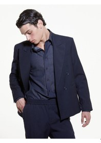 Resim Sisley Viskoz Karışımlı Kruvaze Regular Fit Blazer Ceket Erkek Bej Ceket - 325p2tbjsw028 Koyu Kahverengi 