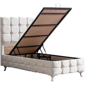 Resim Setaymobilya Baza, Duke Lux Krem Tek Kişilik Baza + Başlık Seti, Setay 