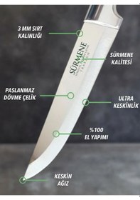 Resim Lazoğlu Sürmene Keskin Kurban Kasap ve Mutfak Bıçak Seti 3'lü Set 