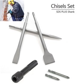 Resim Depolife Beton Kırma Delme Raspalama Sds Plus Hilti Uç Seti Bits Vidalama Adaptörü Ve Uc Keski Murc Takımı 