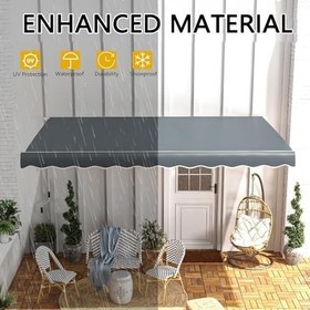 Resim Veranda Tente Yedek Kumaş Geri Çekilebilir Kanvas Kapak PVC Oxford Kumaş Verandalar ve Teraslar için Özel Boyutlar Hava Koşullarına Dayanıklı Barınak Çözümü 