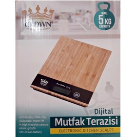 Resim Crown Dijital Lcd Mutfak Tartısı Terazisi 5kg Bambu Desenli P567365S2914 