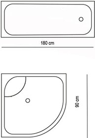Resim Evdy Zethome Banyo Duş Perdesi 4644 Tek Kanat 1x180x200 