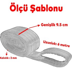 Resim Badem10 Sapan Polyester Spanzet 4 Ton 6 Metre Gri Sağlam Yük Kaldırma Taşıma İndirme Halat 