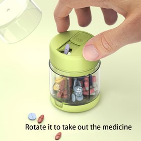 Resim 1 Adet Taşınabilir Haftalık Hap Organizatörü - Sabah & Akşam Bölmeleri, Şeffaf Kapak ve Seyahat için Kompakt Tasarım ile 7 Günlük Dayanıklı Plastik İlaç Kutusu, Ev veya Günlük İlaç Yönetimi için Çanta İçin Hap Kutusu, Seyahat Hap Kutusu, Döndürme Özelliği, Easyrotate Mekanizması 