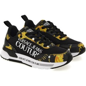 Resim VERSACE JEANS COUTURE Siyah-Sarı Kadın Deri Sneaker 75VA3SA3ZP341G89 
