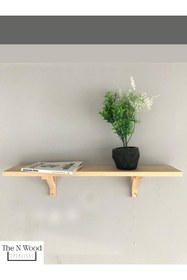 Resim The N Wood Ahşap Kitaplık Duvar Rafı 