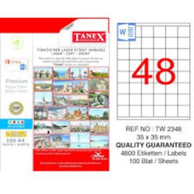 Resim Tanex Yazıcı Etiketi 35X35 MM 4800 Adet Model Tw-2348 