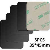Resim GongtuShop 5 Adet 35X45MM Siyah Stil Etiketli Metal Plaka Manyetik Araç Telefonu Tutacağı Aksesuarlar Için Kullanın Mıknatıs Standı Için Yedek Metal Plaka Demir Sac (Yurt Dışından) 