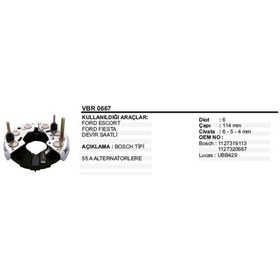 Resim Dodo DİOT TABLASI FORD ESCORT/FIESTA 6D.114MM 