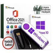 Resim Microsoft Windows 10 Pro Orijinal Lisans + Kurulum USB 16GB | Office 2021 Pro Plus Hediye 