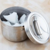 Resim Paslanmaz Çelik Tıbbi Alkol Havlu Konteyneri Kapaklı - Laboratuvar Aleti Depolama Kavanozu, Dayanıklı ve Hijyenik, Hastane ve Ev Kullanımı İçin Mükemmel 