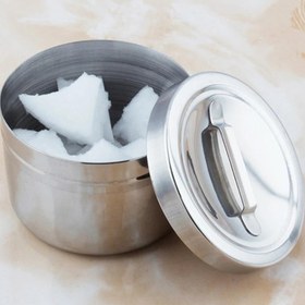 Resim Paslanmaz Çelik Tıbbi Alkol Havlu Konteyneri Kapaklı - Laboratuvar Aleti Depolama Kavanozu, Dayanıklı ve Hijyenik, Hastane ve Ev Kullanımı İçin Mükemmel 