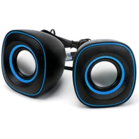 Resim Wozlo D-015 USB 2.0 Hoparlör 1+1 Ses Bombası Usb Stereo Speaker Siyah-Kırmızı 