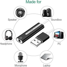 Resim Daisy Home 7.1 USB Harici Ses Kartı 3.5mm Çevirici Dönüştürücü Ses Kartı 5072 